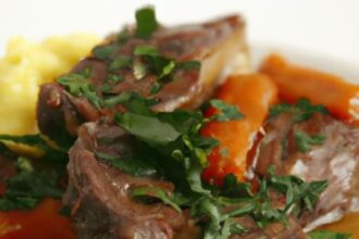 Savor the Richness: Braised Lamb Neck with Carrot Purée Delight