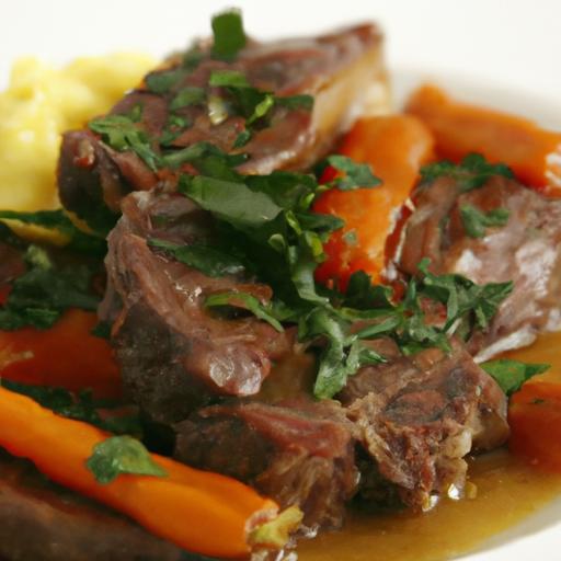Savor the Richness: Braised Lamb Neck with Carrot Purée Delight