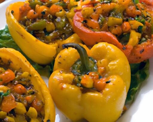 Hearty Lentil-Stuffed Bell Peppers: A Flavor-Packed Delight
