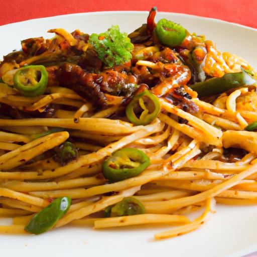 Tangy Twist: Spaghetti with zesty Tamarind Garlic Sauce
