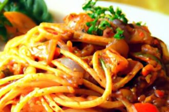 Tangy Twist: Spaghetti with Zesty Tamarind Garlic Sauce