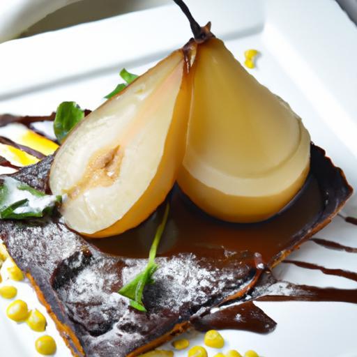 Decadent Tart with Poached Pears and Silky Chocolate Ganache