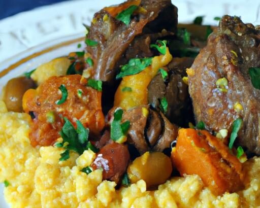 Savoring Couscous Pearls Paired with Moroccan Lamb Tagine