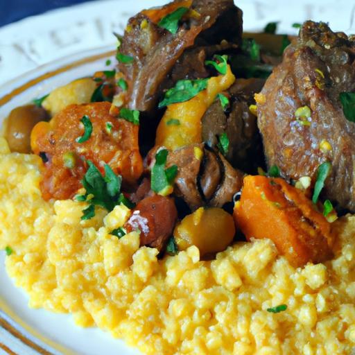 Savoring Couscous Pearls Paired with Moroccan Lamb Tagine