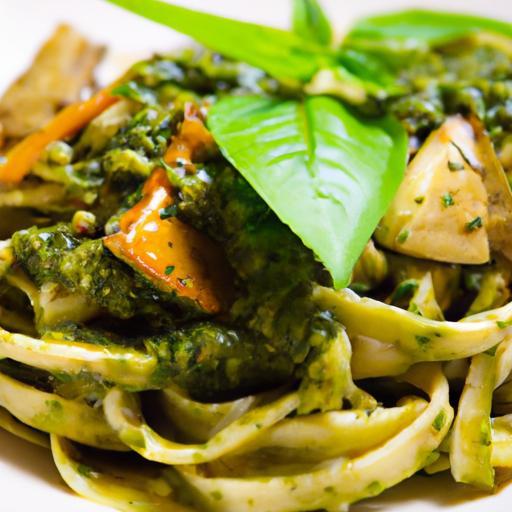 Udon Meets Basil Pesto: A Fusion Noodle Delight Unveiled