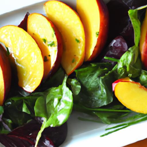 Savor Summer: Grilled Nectarine & Spinach Salad Delight