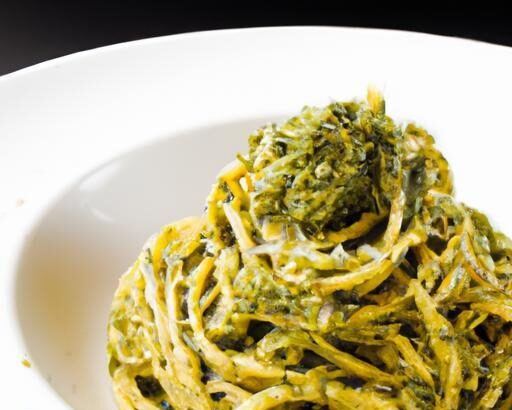 Spaghetti Meets India: Vibrant Cilantro-Mint Pesto Twist