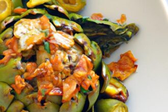 Savor Vegan Paella: Artichokes Meet Saffron Bliss