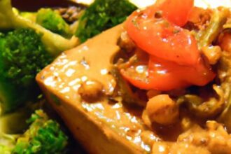 Golden Baked Tofu with Creamy, Zesty Peanut Sauce Recipe