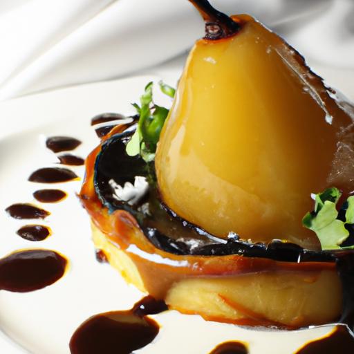 Decadent ⁢Tart ⁢with Poached Pears and Silky⁣ Chocolate Ganache