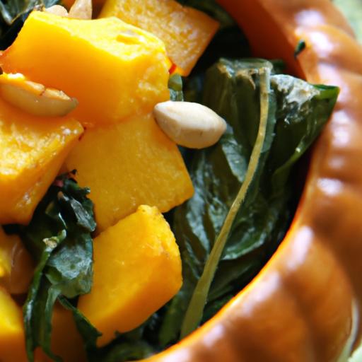 Golden Roasted ​Acorn Squash & ⁢Spinach‌ Salad Delight