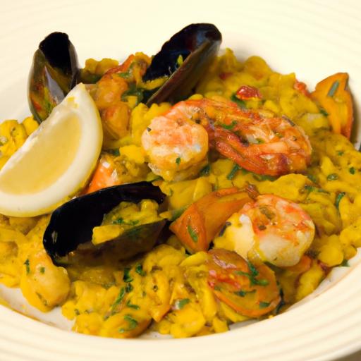 Savor the Flavors: Seafood Paella with golden Saffron Rice