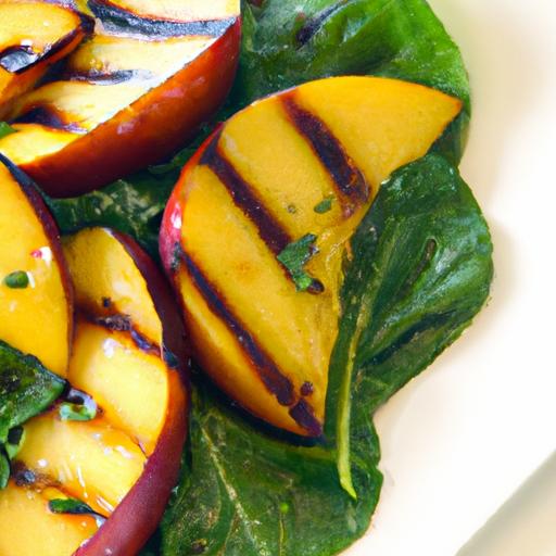 Savor ‍Summer: Grilled nectarine & Spinach Salad Delight