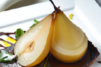 Decadent Tart with Poached Pears and Silky Chocolate Ganache