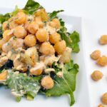 Crisp Vegan Caesar Salad with Crunchy Chickpea Croutons