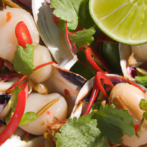 Zesty Peruvian Scallop Ceviche with Lime and chili Kick