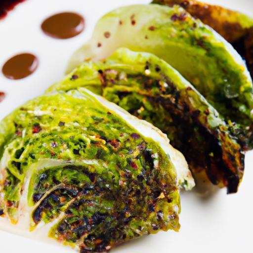 Savor Grilled Cabbage Steaks Drizzled with Zesty Mustard Sauce