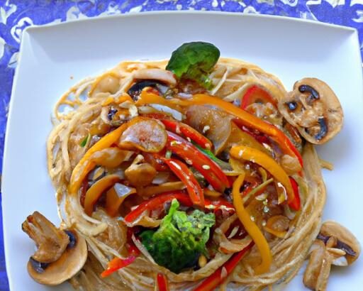 Savor Spaghetti with Teriyaki Vegetables: A Fusion Feast