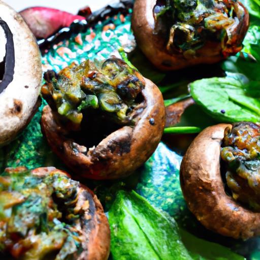 Savor Vegan Stuffed Mushrooms: Garlic & Spinach Delight