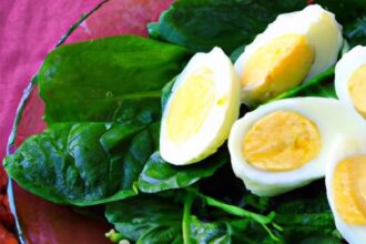 Fresh & Nutritious: Spinach Salad with Boiled Eggs Recipe