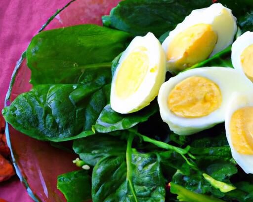 Fresh & Nutritious: Spinach Salad with Boiled Eggs Recipe
