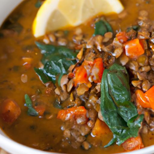Hearty Lentil Soup with Tomatoes and Vibrant Spinach Boost