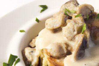 Savor the Twist: Creamy Mushroom & Leek Bread Pudding Delight