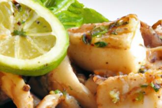 Savor Pan-Fried Calamari Steak Infused with Garlic Aroma