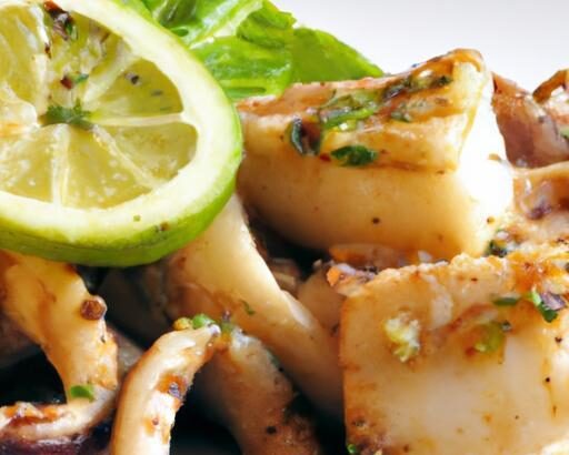 Savor Pan-Fried Calamari Steak Infused with Garlic Aroma