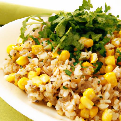 Wholesome Farro Bowl with ‌Roasted Corn and Fresh Cilantro
