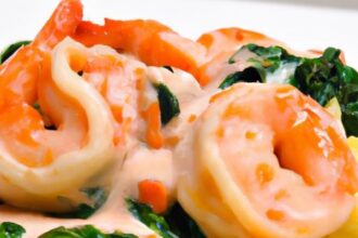 Savory Shrimp & Spinach Pasta Rolls in Red Pepper Cream