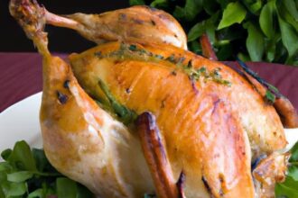 Savory Roasted Capon with Brioche Herb Stuffing Delight