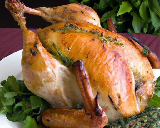 Savory Roasted Capon with Brioche Herb Stuffing Delight