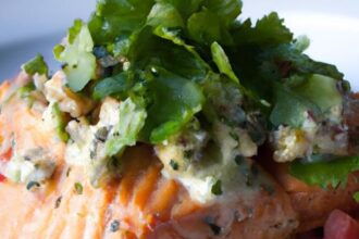 Delightful Poached Salmon with Refreshing Herb Sauce Recipe
