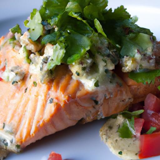 Delightful Poached Salmon with Refreshing Herb Sauce Recipe