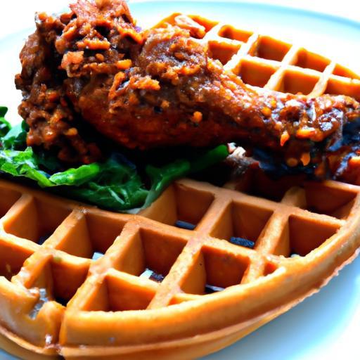 Crispy Vegan “Chicken” & Waffles with Spicy Maple Drizzle
