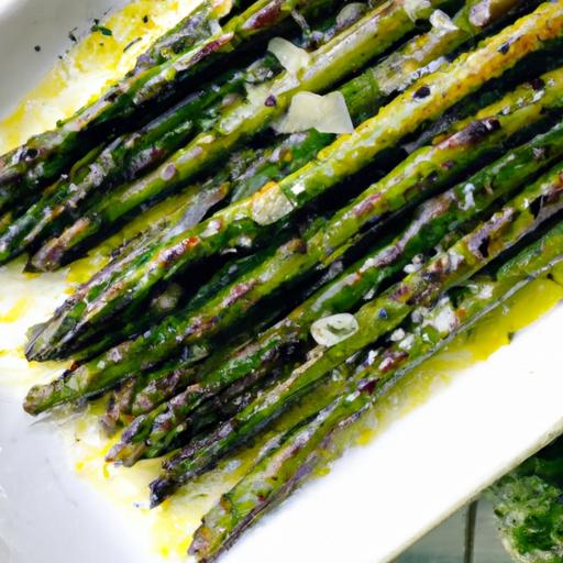 zesty Grilled Asparagus with ​Lemon & Parmesan Delight