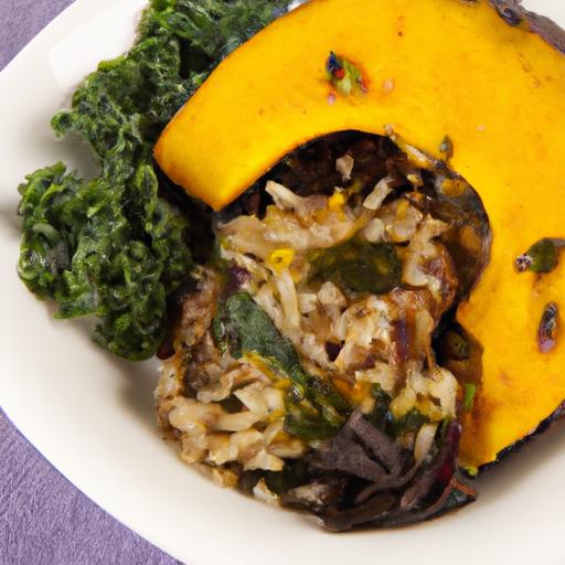 Nutritious Wild Rice Bowl with Roasted Squash and Kale Delight