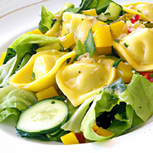 Tortellini Salad Meets Thai Mango peanut Dressing twist