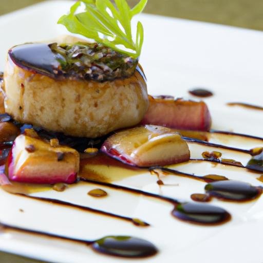 Decadent Delight: Seared Foie Gras on Scallops with Balsamic Glaze