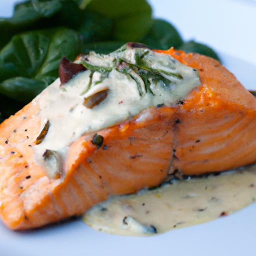Delightful Poached Salmon with Refreshing Herb Sauce recipe