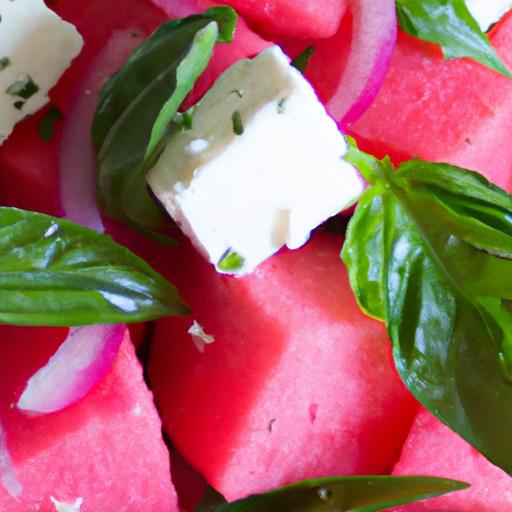 Refreshing Watermelon & Feta Salad with ⁣Basil ⁣Bliss