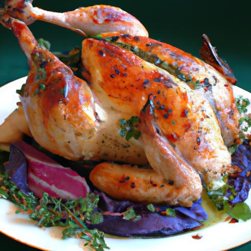 Savory Roasted Capon with ‍Brioche herb Stuffing Delight