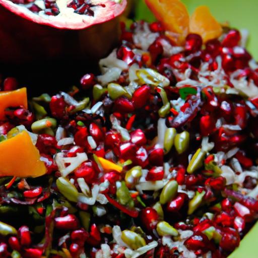 Wild Rice & Pomegranate Salad with Zesty Orange Dressing