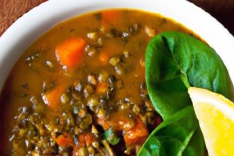 Hearty Lentil Soup with Tomatoes and Spinach: A Nutritious Delight