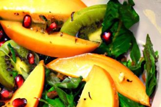 Bright Persimmon & Pomegranate Salad with Zesty Ginger Citrus