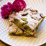 Rosewater & Pistachio Blondies: A Floral Nutty Delight