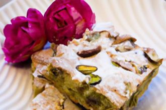 Rosewater & Pistachio Blondies: A Floral Nutty Delight