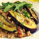 Wholesome Bulgur Wheat Salad with Smoky Roasted Eggplant