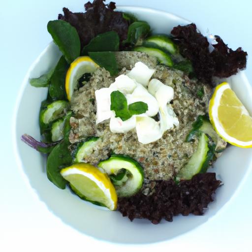 Zesty Lemon Herb Quinoa with Feta & Crisp Cucumber Delight